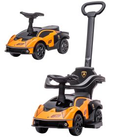 Aosom 2-in-1 Ride On Push Car for Toddlers 1-3, Licensed Lamborghini Stroller Sliding Car