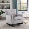 Light Grey Rocking Chair with Track Arm