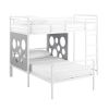 Modern Geo Cutout Colorful Twin L-Shaped Bunk Bed Ã¢â‚¬â€œ White / Cool Grey