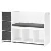 VEVOR Kids Reading Nook Bench, Toddler Bookshelf and Bookcase with Detachable Seat Cushion, 6-Cubby Storage Organizer Bench with 3 Drawers, Ideal for