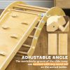 Qaba Toddler Climbing Toys, Indoor 4 In 1 Pikler Climbing Set with Arch Climber, Ramp & Cushion, Wooden Montessori Climbing Set, Baby Play Gym for Ind