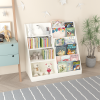 Kids Bookshelf and Toy Storage Organizer, Multifunctional 4 Tier Wooden Kids Book Shelf with Bookcase Display Stand in Kids Room Playroom Nursery for