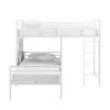 Modern Geo Cutout Colorful Twin L-Shaped Bunk Bed Ã¢â‚¬â€œ White / Cool Grey