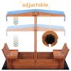 Wooden Sandbox with Convertible Cover Kids Outdoor Backyard Bench Play Sand Box YJ