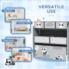 Qaba Toy Organizer with 6 Storage Bins, Kids Storage Unit for Bedroom, Kids Room, 25" x 12" x 26", Gray