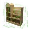 Wood Kids Wooden Bookshelf Toy Storage Organizer with Bookcase, Kid's Bin Storage Unit with 6 Compartments 2 Baskets Bins Toys Box Organizer, Children
