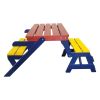 KID'S MULTI-FUNCTIONAL ARM CHAIR; TABLE+ 2 BENCHES; All-in-one