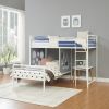 Modern Geo Cutout Colorful Twin L-Shaped Bunk Bed Ã¢â‚¬â€œ White / Cool Grey