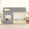 Twin Size House Bed with Roof and Window