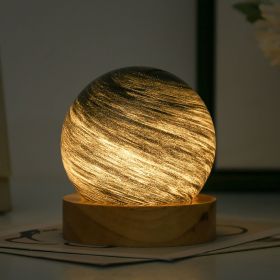 USB Fantasy Rainbow Planet Light Astronomical Ornaments Desktop Decorative Lights Art Crafts Wooden Case Gifts for Wedding Party (Ships From: China, Emitting Color: Curtain of Night)