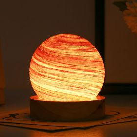USB Fantasy Rainbow Planet Light Astronomical Ornaments Desktop Decorative Lights Art Crafts Wooden Case Gifts for Wedding Party (Ships From: China, Emitting Color: Morning Glow)