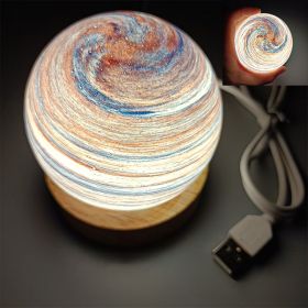 USB Fantasy Rainbow Planet Light Astronomical Ornaments Desktop Decorative Lights Art Crafts Wooden Case Gifts for Wedding Party (Ships From: China, Emitting Color: Evening Glow)
