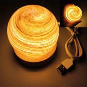 USB Fantasy Rainbow Planet Light Astronomical Ornaments Desktop Decorative Lights Art Crafts Wooden Case Gifts for Wedding Party (Ships From: China, Emitting Color: Sunset)