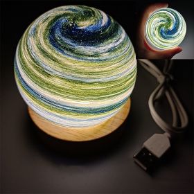 USB Fantasy Rainbow Planet Light Astronomical Ornaments Desktop Decorative Lights Art Crafts Wooden Case Gifts for Wedding Party (Ships From: China, Emitting Color: Aurora)