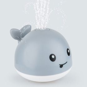 Whale Bath Toy; Light Up Baby Bathtub Toys With Automatic Spray Water And Colorful LED Light; Induction Sprinkler Bathroom Shower Pool Bath Tub T (Color: Gray)