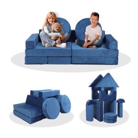 14pcs Kids Sofa Modular Play Couch,Child Sectional Sofa to Boost Creativity,Boys and Girls DIY Creativing Playroom Couch Furniture for Toddlers Conert (Color: as Pic)