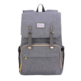 SUNVENO Fashion Diaper Bag Mommy Maternity Nappy Bag Large Capacity Travel Backpack Nursing Bag for Baby Care (Color: Gray)