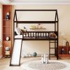 Twin Loft Bed with Slide; House Bed with Slide