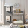 Twin Over Twin Bunk Bed Wood Bed with Roof; Window; Guardrail; Ladder