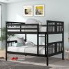 Full over Full Bunk Bed with Ladder for Bedroom; Guest Room Furniture