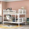 Full over Full Bunk Bed with Ladder for Bedroom; Guest Room Furniture