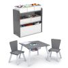 Children 4-Piece Toddler Playroom Set; Grey/White