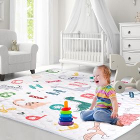 50x50IN Baby Play Mat Non-Slip Baby Crawling Mat Foldable Playpen Mat Machine Washable for Newborns Infants Babies Toddlers (Pattern: Dinasour, size: L Size 180*150*1cm/71*59*0.4in)