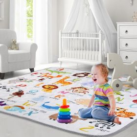 50x50IN Baby Play Mat Non-Slip Baby Crawling Mat Foldable Playpen Mat Machine Washable for Newborns Infants Babies Toddlers (Pattern: Animal, size: L Size 180*150*1cm/71*59*0.4in)