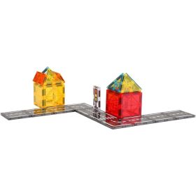 VEVOR Magnetic Tiles Magnetic Building Toy 56 PCS Magnet Blocks for Kids 3D Set (Quantity: 56 PCS, Style: Traffic)
