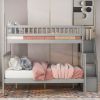 Twin over Full Stairway Bunk Bed with Storage