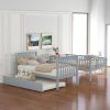Twin over Twin Bunk Bed with Trundle and Storage