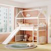 Twin Loft Bed with Slide; House Bed with Slide