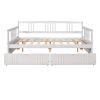 Full Size Daybed Wood Bed with Two Drawers