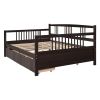 Full Size Daybed Wood Bed with Two Drawers