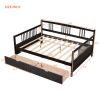Full Size Daybed Wood Bed with Two Drawers