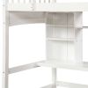 Twin size Loft Bed with Storage Shelves; Desk and Ladder