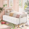 Twin Size Platform Storage Bed Solid Wood Bed with 6 Drawers