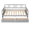 Full Size Daybed Wood Bed with Two Drawers