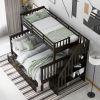 Stairway Twin-Over-Full Bunk Bed with Drawer; Storage and Guard Rail for Bedroom; Dorm; for Adults