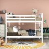 Full over Full Bunk Bed with Ladder for Bedroom; Guest Room Furniture