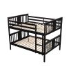 Full over Full Bunk Bed with Ladder for Bedroom; Guest Room Furniture