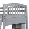 Twin size Loft Bed with Storage Shelves; Desk and Ladder